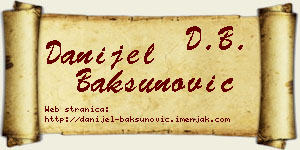 Danijel Bakšunović vizit kartica
